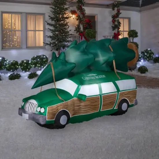 5ft. Airblown&reg; Inflatable Christmas Vacation Station Wagon with Tree {3}