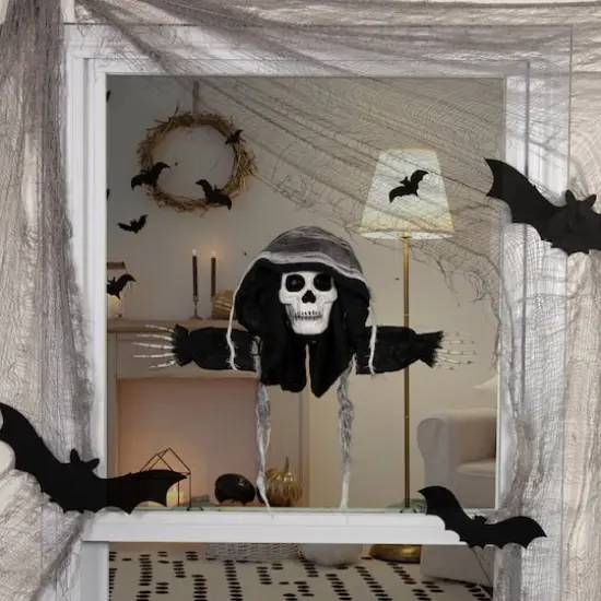 10" Spooky Skeleton 3D Halloween Window Decoration {3}