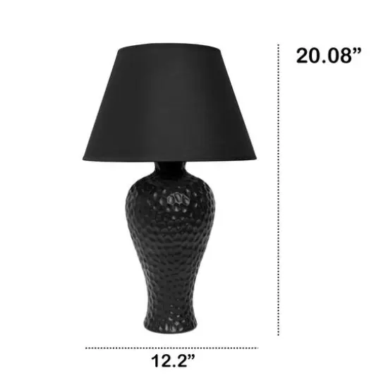 Creekwood Home Essentix 20" Ceramic Winding Table Lamp Black {4}