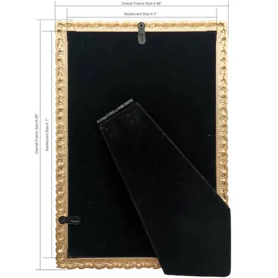 Expressions&trade; 4" x 6" Antique Gold Ornate Metal Tabletop Frame by Studio D&eacute;cor&reg; {6}