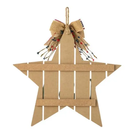 Glitzhome&reg; 19" Patriotic American Wooden Star Door Hanger {6}