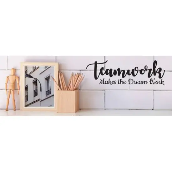 Leisure Arts&reg; Vinyl Matte Black Teamwork Makes the Dream Work Decal {3}