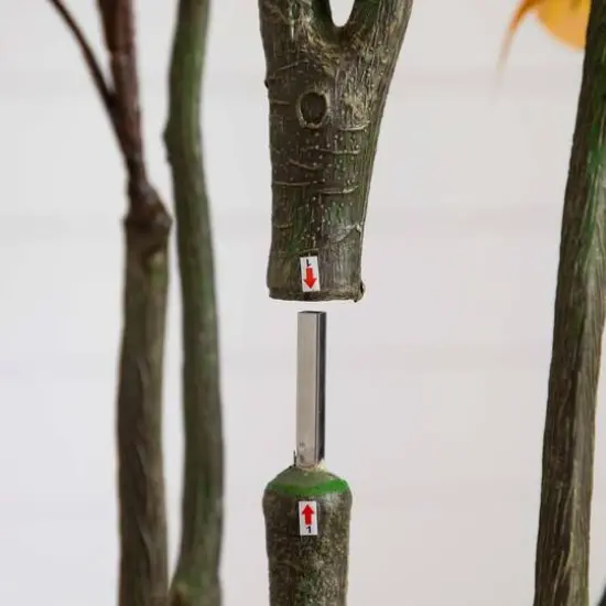 6ft. Orange Autumn Oyama Magnolia Artificial Potted Tree {6}