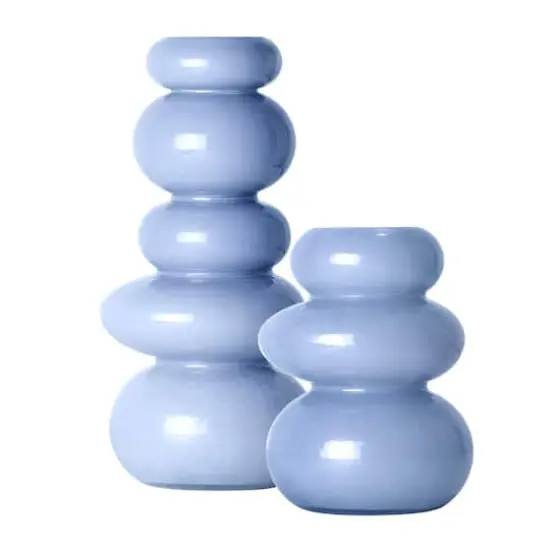 American Art Decor Foggy Blue Cairns Glass Vase Set {1}