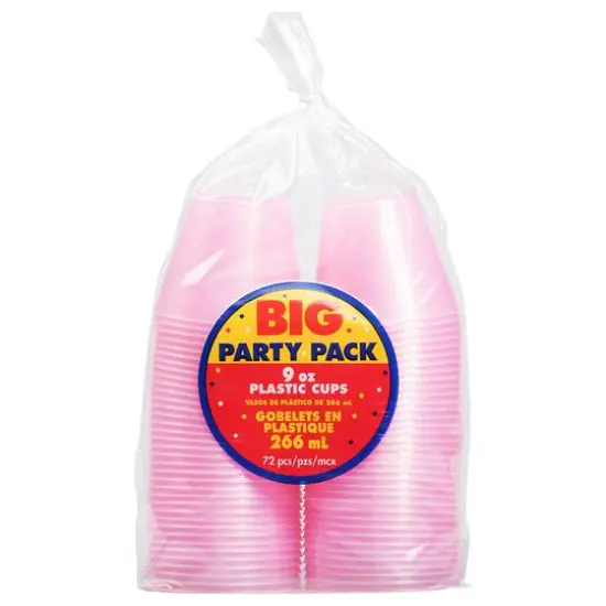 JAM Paper 9oz. Clear Plastic Cups, 72ct. Baby Pink {3}