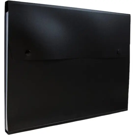 JAM Paper 9" x 13" Black Plastic Snap Closure Accordion Folder {5}