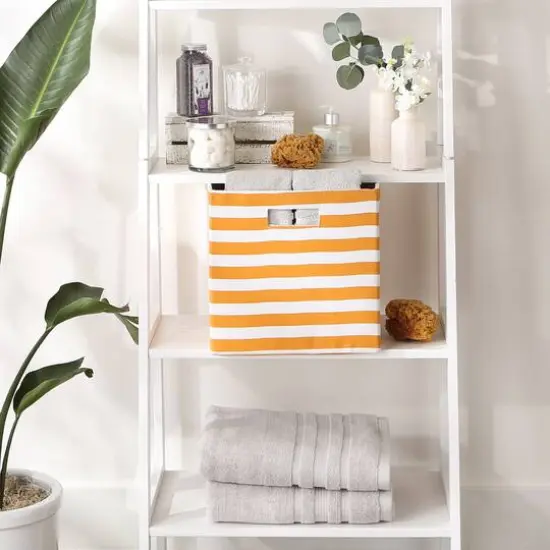 DII&reg; Striped Square Storage Cube Pumpkin Spice {7}