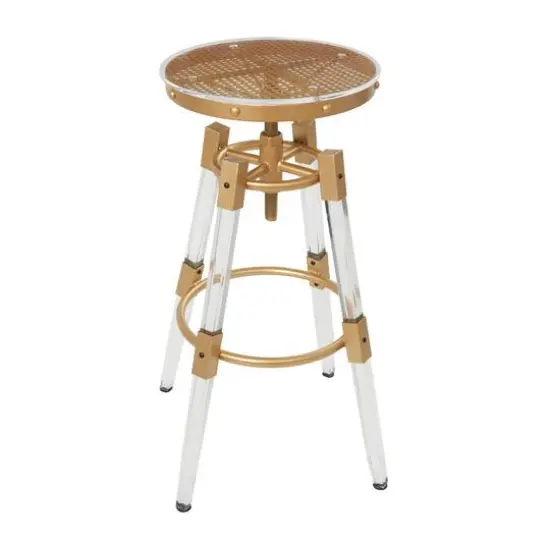 27" Gold Acrylic Bar Stool with Clear Acrylic Accents {1}
