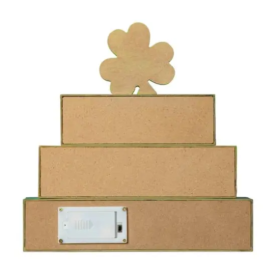Glitzhome&reg; 11.5'' Lighted St. Patrick's Wooden Block Table Sign {8}