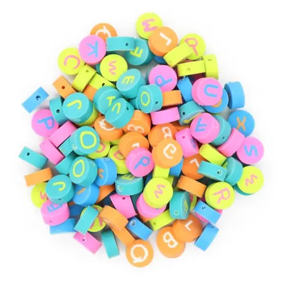 Mixed Neon Clay Alphabet Beads by Creatology&trade; {3}