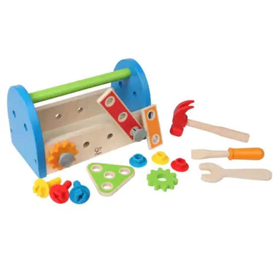 Hape Fix It Kid's Wooden Tool Box Play Set {4}