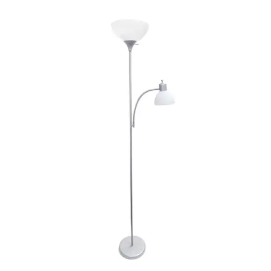 Simple Designs 71.5" Floor Lamp with Reading Light Silver {1}