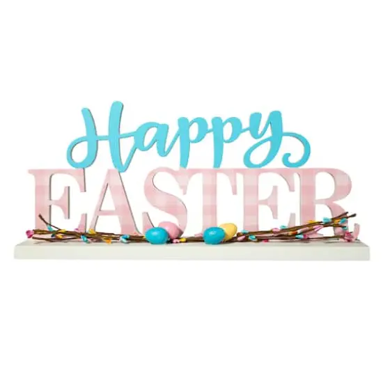 Glitzhome&reg; 15.75" Easter Wooden "Happy Easter" Table D&eacute;cor {1}