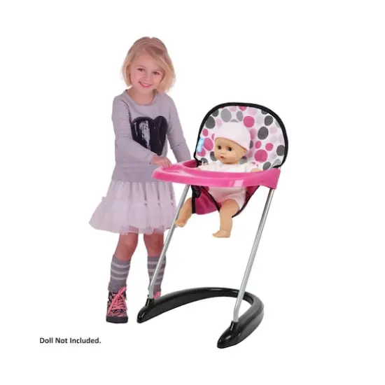 Hauck Pink Dot Doll High Chair With Front Tray & Safety Harness {3}