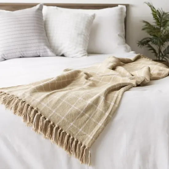 DII&reg; Checked Plaid Throw Vintage Linen {6}