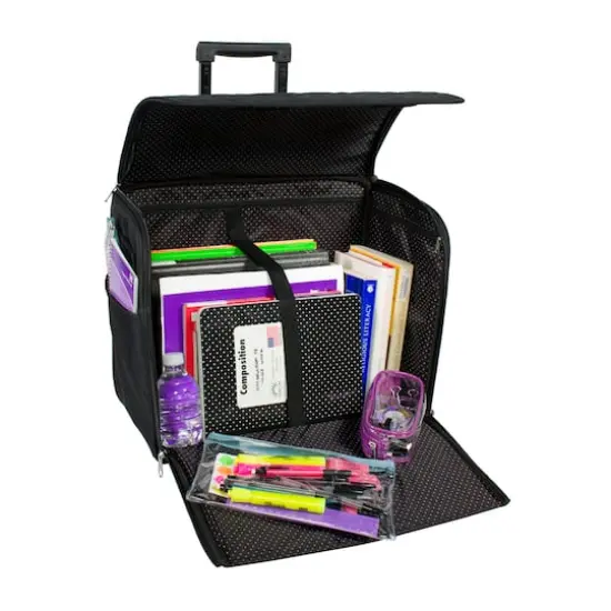 Everything Mary Black Rolling Sewing Machine Tote {8}