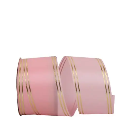 The Ribbon Roll 2.5" x 50yd. Quad Stripe Ribbon Pink {1}