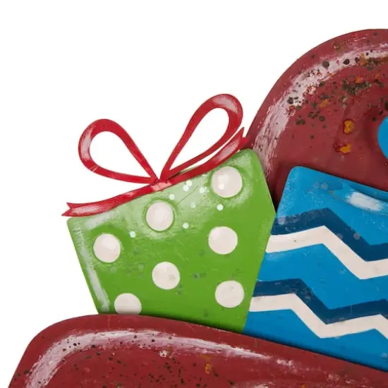 Glitzhome&reg; 32" Christmas Rusty Metal Truck Yard Stake {5}