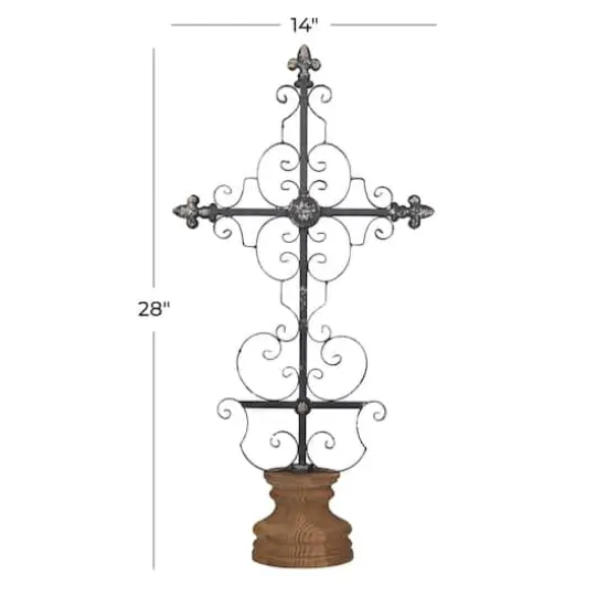 28" Black Iron French Country Crosses {6}