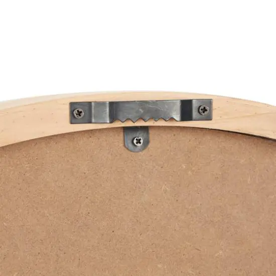 23" Light Brown Framed Wall Clock {7}