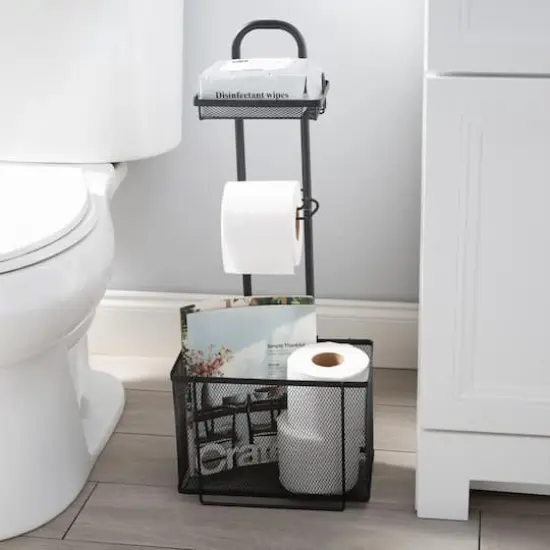 Bath Bliss Mesh Collection Matte Black Adjustable Bathroom Organizer {5}