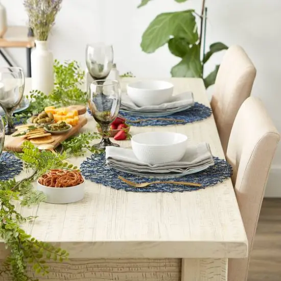 DII&reg; Woven Paper Round Placemats, 6ct. French Blue {7}