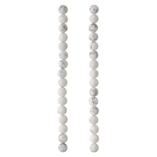 White & Gray Matte Howlite Round Beads, 8mm by Bead Landing&trade; {1}