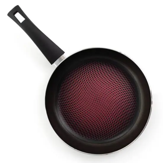 Gibson Home&reg; Piletti 10'' Aluminum Frying Pan Black and Red {10}