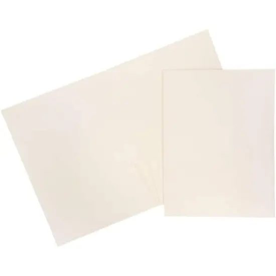 JAM Paper 9.5" x 11.5" 2-Pocket Linen Folders, 6ct. Ivory {4}