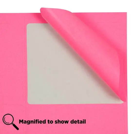 JAM Paper Adhesive Shipping Labels, 3.33" x 4" Ultra Pink {6}