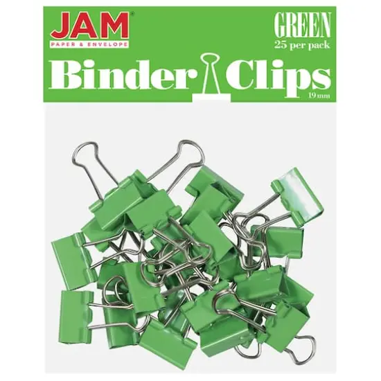 JAM Paper 3/4" Binder Clips, 25ct. Green {1}