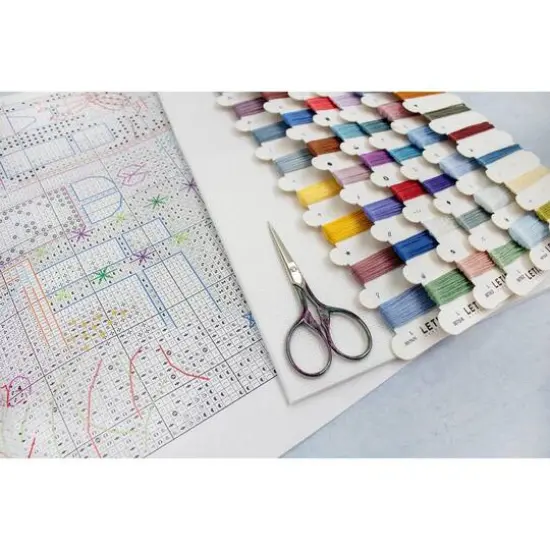 LetiStitch Winter Townhouse Counted Cross Stitch Kit {9}