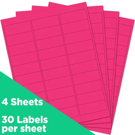 JAM Paper Standard Mailing Return Address Labels Neon Pink {4}