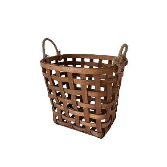 13.5" Brown Chipwood Basket with Rope Handles by Ashland&reg; {1}