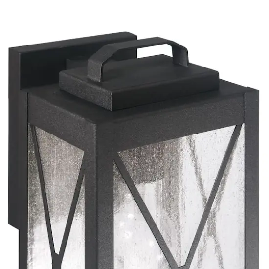 Hello Honey&reg; Charleston Matte Black Farmhouse Rectangular Metal & Glass Wall Mounted Outdoor Light {5}