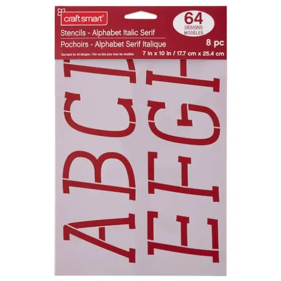 3" Italic Serif Alphabet Stencils by Craft Smart&reg; {3}