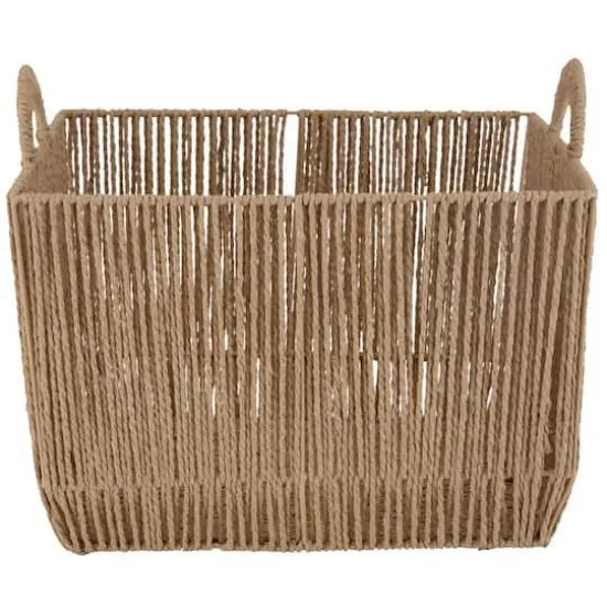 Simplify Small Vertical Weave Storage Basket with Round Handles {8}