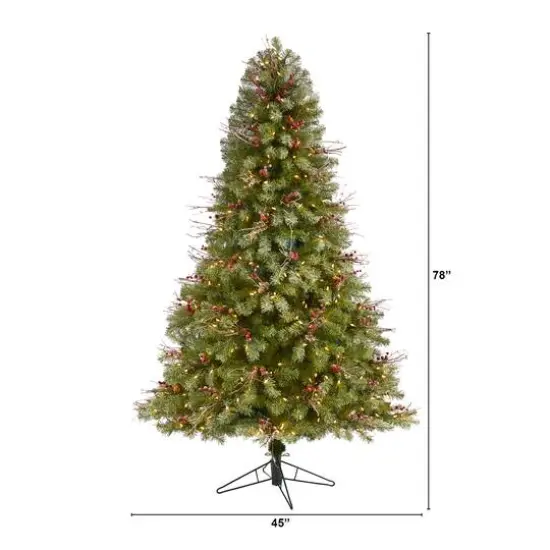 6.5ft. Pre-Lit Big Sky Spruce Artificial Christmas Tree, Clear LED Lights {5}