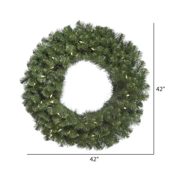 42" Warm White LED Lights Douglas Fir Artificial Christmas Wreath {3}