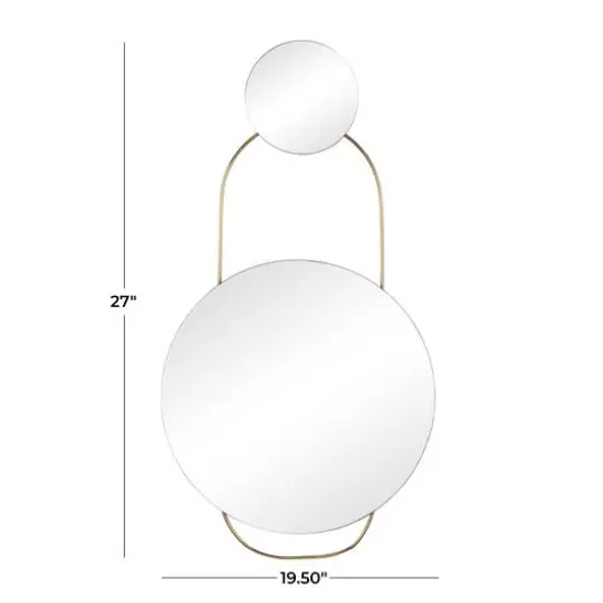 Gold Metal Wall Mirror 20" x 1" x 27" {6}