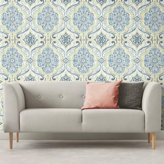 RoomMates Bohemian Damask Peel & Stick Wallpaper Green and Blue {6}