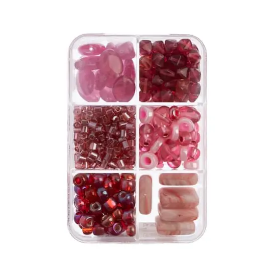 John Bead Czech Glass Recipe Box Beading Kit Raspberry Macaron {5}