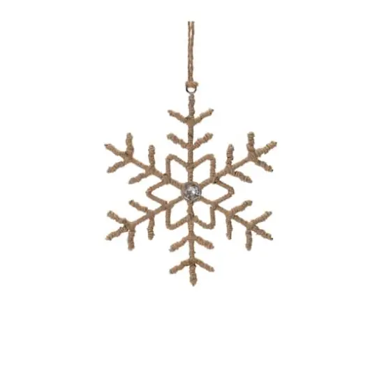 Jute Wrapped Metal Snowflake Oranment Set {5}