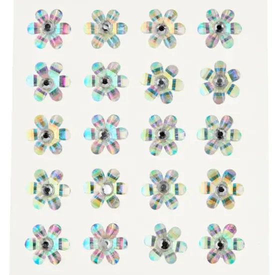 Clear Iridescent Bling Flower Stickers By Recollections&trade; {1}