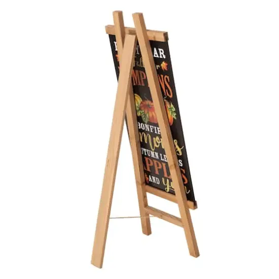 Glitzhome&reg; 32" Double-Sided Wooden Easel Accent with Changeable Board {6}
