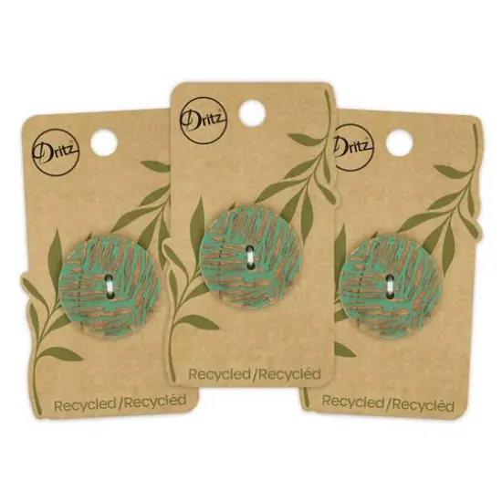 Dritz&reg; 30mm Sustainable Coconut Round Button, 3ct. Dark green {8}