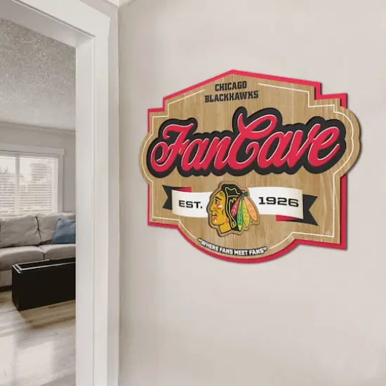NHL Fan Cave Sign Chicago Blackhawks {5}