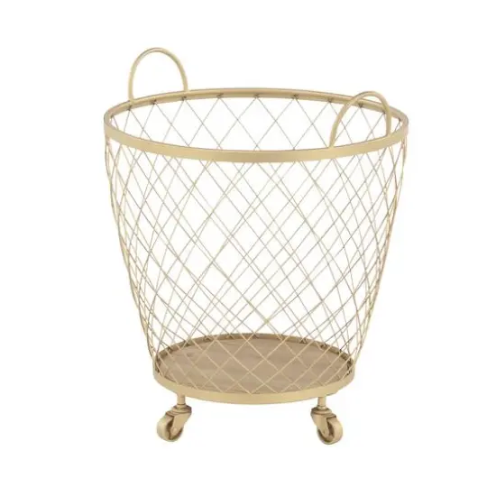 Modern Gold Metallic Rolling Basket Set {5}