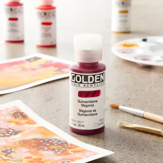 Golden&reg; 1oz. Fluid Acrylics Quinacridone Magenta {3}