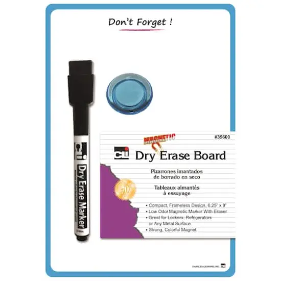 Charles Leonard 6.25" x 9" Blue Frame Magnetic Dry Erase Board Set, 12ct. {3}